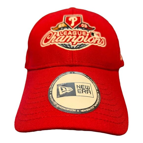 PHILADELPHIA PHILLIES 2009 LEAGUE CHAMPIONS NEW ERA 39THIRTY HAT CAP MLB Red‎ - Picture 3 of 10